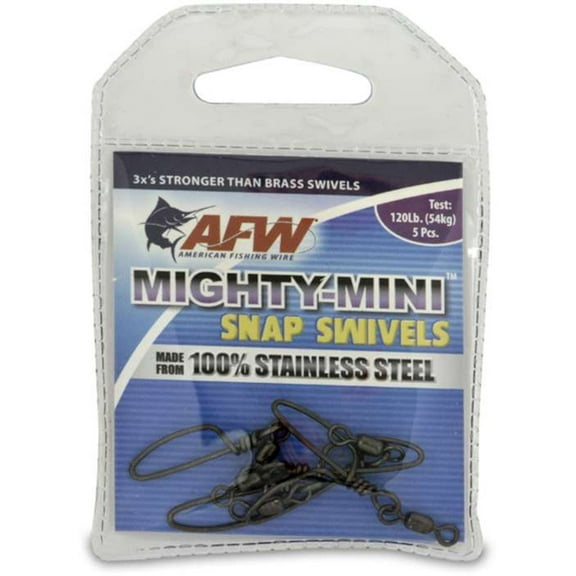 American Fishing Wire Mighty Mini Snap/Swivels 120# 5Pcs - 05686