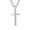 Silver no chain, variant on Unisex Stainless Steel Simple Classic Religion Beveled Edges Cross Pendant Couple Amulet Crucifix Necklace Prayer Bless Silver No Chain