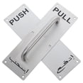 thumbnail image 1 of BRIGHTFUFU 2 Pcs Poignée de Porte de Grange en Acier Inoxydable Robuste et Plaque de Poussée pour Portes de Feu Argent, 1 of 8