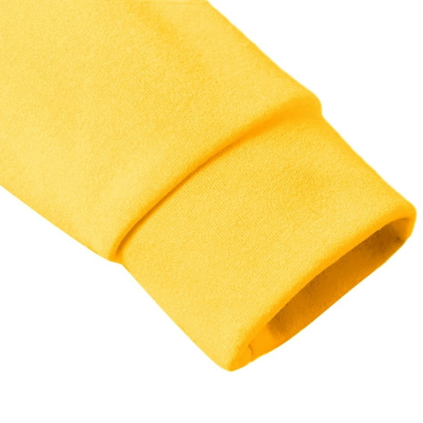 Hoodie Cotton Unisex Hooded Sweatshirt Sweat Absorbing Warming Sweater  Hoodie, Yellow, S 