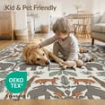 thumbnail image 4 of ODIKA 3'x5' Washable Throw Rug Zoo Organized Tone Repeated Classroom Playroom Daycare Animals for Entryway, Kitchen, Mudroom, Stain Resistant, Low Profile, Non-Slip, 4 of 7