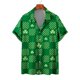 thumbnail image 3 of Camisas de playa hawaianas para hombres Camisas para hombres y mujeres Camisas para parejas Camisa de manga corta con solapa y estampado 3D de trébol de cuatro hojas Camisas florales, 3 of 5