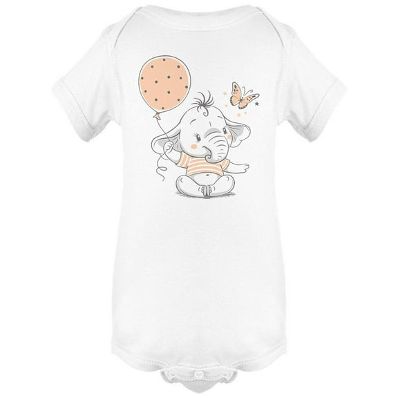 Cute Baby Elephant With Balloon Bodysuit Infant -Image by Shutterstock,  6 Months
