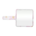 thumbnail image 1 of 1 Pc Espejo Cosmético Cuadrado Floral para Mujeres para Viajes de Negocios Blanco Rosa Plástico Aluminio, 1 of 3