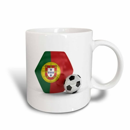 Portugal Ceramic - 3dRose Portugal Soccer Ball, Ceramic Mug, 11-ounce