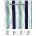 thumbnail image 5 of Turquoise Navy Blue Striped Wrap Around Bed Skirts for Queen Bed 18" Drop, Bed Skirt with Adjustable Elastic Belt Dust Ruffle Bed Valance for Bedroom Hotel Luxury Farmhouse Stripe Art Bed Frame Cover, 5 of 7