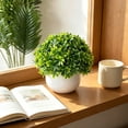 thumbnail image 6 of Artificial Potted Plant for Home Decor – Small Fake Green Bonsai with Plastic Leaves for Desk, Living Room, Office, Shelf, or Window Sill, 6 of 6