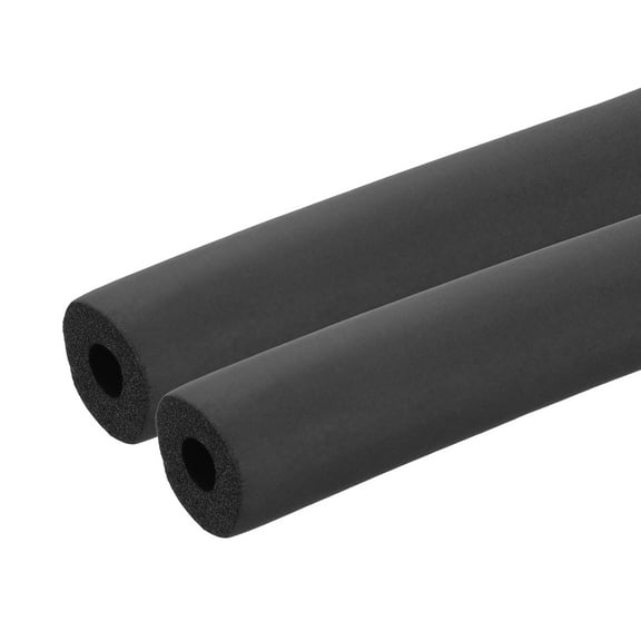 Uxcell 5/8" (16mm) ID x 1.3Ft x 0.51" Pipe Insulation Foam Tube, 2Pcs Pipe Cover Wrap Roll Bar Tubing for Handle Grip HVAC Air Conditioner Units, Black