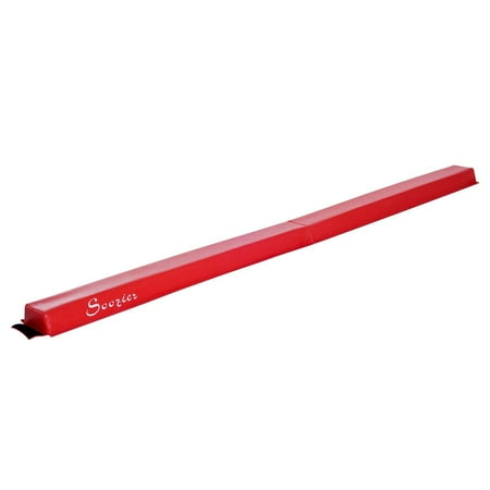 - Soozier 8' Folding PU Leather Gymnastics Floor Balance Beam -Red