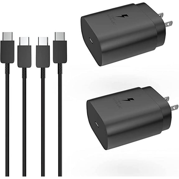 Samsung 2 Pack Fast Charging 25W Wall Charger Adapter with Type C Cable Compatible Samsung Galaxy S22/S22 /S22Ultra/S21/S21 /S20/S20 /S10/S10/Note 20 Ultra- 2 pack