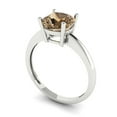 thumbnail image 2 of 2 ct Cushion Cut Simulated Champagne Diamond Solitaire 18K White Gold Womens Engagement Ring, 2 of 5