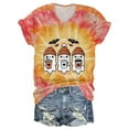 thumbnail image 2 of TQWQT Womens Spooky Season Shirt Halloween Cute Pumpkin Ghost Shirts Short Sleeve Plus Size Shirt Funny V-Neck T Shirts Boo Graphic Tee Orange 5XL, 2 of 4