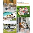 thumbnail image 5 of Outdoor Rug 6x9 ft Mid Century Boho Waterproof Outdoor Patio Rug Mat Non Slip Outside Area Rugs Carpet for RV,Camping,Porch,Deck,Pool,Balconybackyard,Navy Pink Abstract Geo Leaf White, 5 of 9