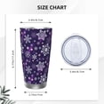 thumbnail image 4 of Fotbe Christmas Purple Snowflakes Pattern 20 oz Tumbler Stainless Steel Vacuum Insulated Coffee Ice Cup Double Wall Travel Flask Leak-proof Coffee Cup-Straw Three-piece Set, 4 of 8