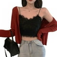 thumbnail image 3 of Magazine Women Lace Slim Straps Vest V-Neck Tops Beautiful Back Short Underwear, 3 of 6