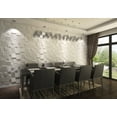 thumbnail image 2 of Dundee Deco's Paintable Off White Geometric Steps Fiber 3D Wall Panel, 1.6 ft X 1.6 ft, Interior Design Wall Paneling Decor Commercial and Residential Application, 2.6 sq.ft. each, 2 of 6
