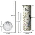 thumbnail image 5 of 20oz Pioneer Flower and Butterfly Skinny Tumblers Stainless Steel Tumbler with Lid and Straw,Vacuum Insulated Double Wall Travel Tumbler Cups with Cleaning Brush for Coffee,Tea, 5 of 6