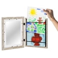 thumbnail image 3 of Americanflat 10x12.5 Kids Art Frame with 8.5x11 Mat 2 Pack Holds 100 Art Pieces Magnetic Letter Size - Driftwood, 3 of 8