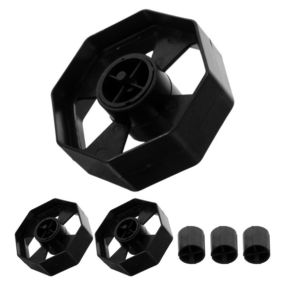PENIKOKO Set of 6 Black Plastic Adhesive Tape Dispenser Cores for Everyday Use