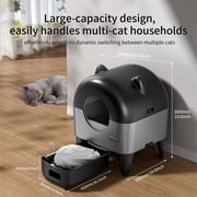 REDSASA Self Cleaning Cat Litter Box, Litter Box, 69L + 10L Automatic Litter Box for Cats, App-Controlled with Safety Sensors, Removable Washable Cat Toilet with 1 Rolls Garbage Bags