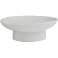 thumbnail image 6 of DecMode 16" Round Wide White Ceramic Decorative Bowl with Elevated Base, 6 of 13