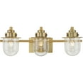 thumbnail image 6 of Northlake Collection Three-Light Vintage Brass Clear Glass Transitional Bath Light, 6 of 13