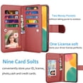 thumbnail image 2 of Galaxy S23 FE 5G Case, Samsung S23 FE 5G Wallet Magnetic Detachable with 9 Card Holder for Women Men, Luxury Leather Wristlet Strap Carrying Folio Flip Cover for Samsung Galaxy S23 FE 5G, Wine, 2 of 5
