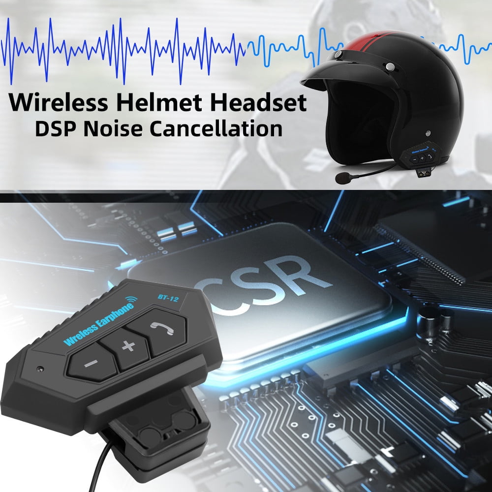 Motorcycle Bluetooth 5.0 Helmet Headset Wireless Hands-free Call Kit Stereo Anti-interference Waterproof Music Player Speaker