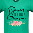 thumbnail image 4 of Inktastic Blessed to Be Called Gram with Beautiful Pastel Flowers Women's V-Neck T-Shirt, 4 of 5