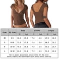 thumbnail image 2 of Blusas Cortas Camiseta informal para mujer, a la moda, con cuello en V, para ir de compras (café L) Cgtredaw para Mujer Café T M, 2 of 7