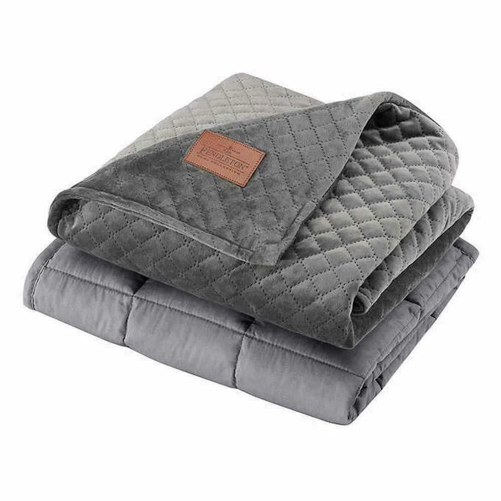Pendleton 7 lb Velvet Weighted Lap Throw Blanket Gray 27 in x 30 in Ideal for Relaxation and Improved Sleep Walmart