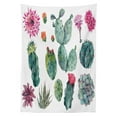 thumbnail image 3 of Ambesonne Nature Tablecloth Rectangular Table Cover, Botanic Herbal Cartoon, 60"x90", Green and Pink, 3 of 4