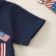 thumbnail image 6 of Summer Boys Girls 2 Piece Outfits Toddler Boy Clothing Sets Independence Day Flag Print T-Shirt and Plaid Shorts Outfit Boys 4th of July Outfit, 6 of 8