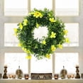 thumbnail image 7 of Unique Bargains Flower Artificial Wreath Front Door Decorations Eucalyptus Wreaths Yellow, 7 of 7