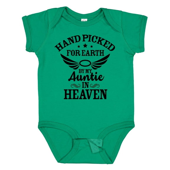 Inktastic Handpicked for Earth by My Auntie in Heaven with Angel Wings Boys or Girls Baby Bodysuit