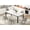 AS, variant on EastVita 79 Inch Industrial Dining Table Large Rectangle Kitchen Table with Metal Legs Round Corners Wooden Conference Tables Writing Desk for Dining Room Living RoomWhite Faux MarbleWhite Legs