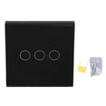 thumbnail image 1 of Interruptor de pared inteligente táctil de 3 bandas ABS Operación simple Aspecto minimalista Interruptor de pantalla táctil que ahorra espacio Enchufe de la UE 110‑240 V, 1 of 10