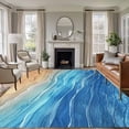 thumbnail image 2 of Blue Ombre Coastal Large Area Rugs for Bedroom Living Room, Soft Non Slip Carpet Bedside Rug, Summer Nautical Beach Ocean Seaside Rectangular Floor Cover Kitchen Accent Rug 8'x10' for Office, 2 of 9
