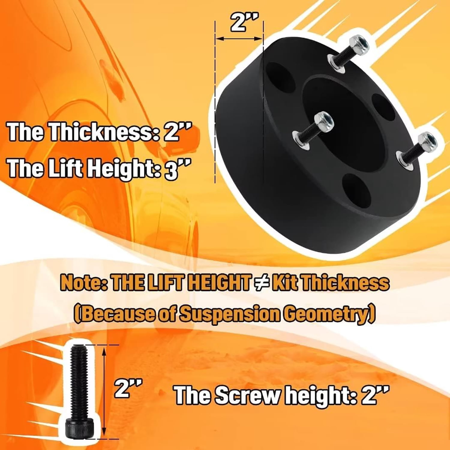 PANGOLIN 2Pcs 3" Front Leveling Lift Kit Fit for 2005-2008 Lincoln Mark LT, 2004-2022 F-150 Expedition Suspension Leveling Kit Automotive Professional Replacement Parts