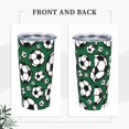 thumbnail image 4 of Vaso de acero inoxidable con tapa y diseño de dibujos animados de fútbol, taza térmica portátil de 20 oz para viaje, 4 of 7