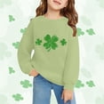 thumbnail image 2 of Mercatoo Boy Girl St 𝐏atricks Day Crewneck Shirts 𝐂lover 𝐒hamrock Long Sleeve Irish Green Sweatshirt, 2 of 6