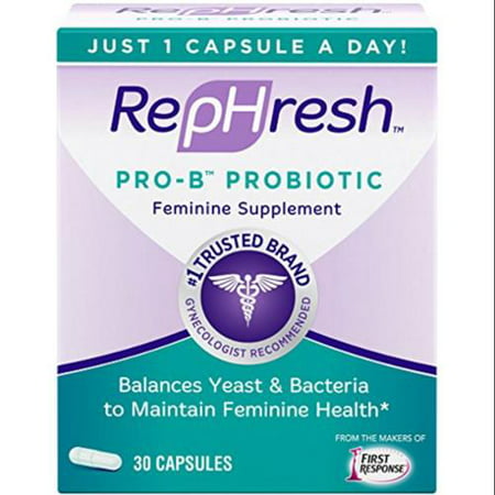 RepHresh Pro-B Probiotique Supplément féminin, Capsules 30 bis (Paquet de 6)