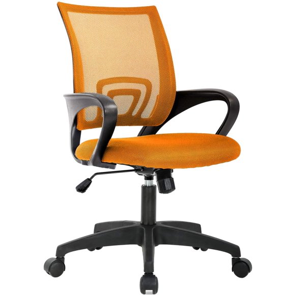BestOffice Office Computer Chair Ergonomic Mesh, Lumbar Support Modern Executive Adjustable Stool Rolling Swivel for Back Pain (Orange)