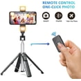thumbnail image 3 of Trípode Selfie Stick Sanyaa de 41 pulgadas con luz de relleno para iPhone y Android, 3 of 7