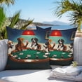 thumbnail image 4 of Abstract Animal Outdoor Pillow Covers Pack of 2 Dog In The Room Playing Poker Games Waterproof Throw Pillow Covers Decorative Cushion Cases for Patio Garden Tent Balcony Couch 20x20 inch, 4 of 8