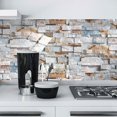 thumbnail image 6 of 12 Sheet Peel and Stick Backsplash for Kitchen Marble Self Adhesive Wall Tiles Waterproof 3D Stone Back Splashes Peel and Stick for Bathroom Kitchen Camper Shower Furniture 4"x8", 6 of 9