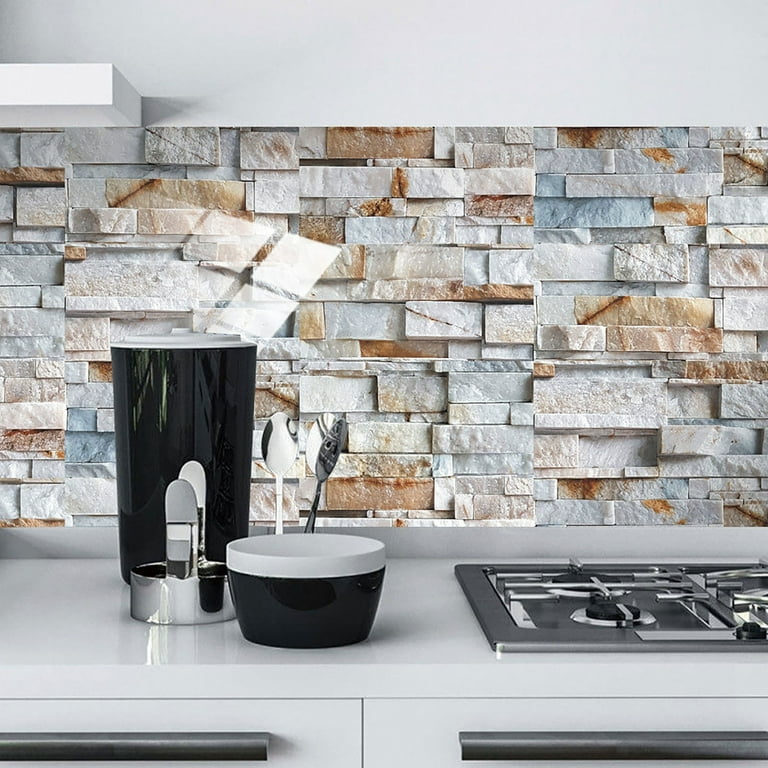 DIY Kitchen Bathroom Bathroom Simulation Wall Tile Waterproof Wallpaper, Peel and Stick Tile Backsplash Wall Tiles 8 DIY Kitchen Bathroom Bathroom Simulation Wall Tile Waterproof Wallpaper, Peel and Stick Tile Backsplash Wall Tiles 8