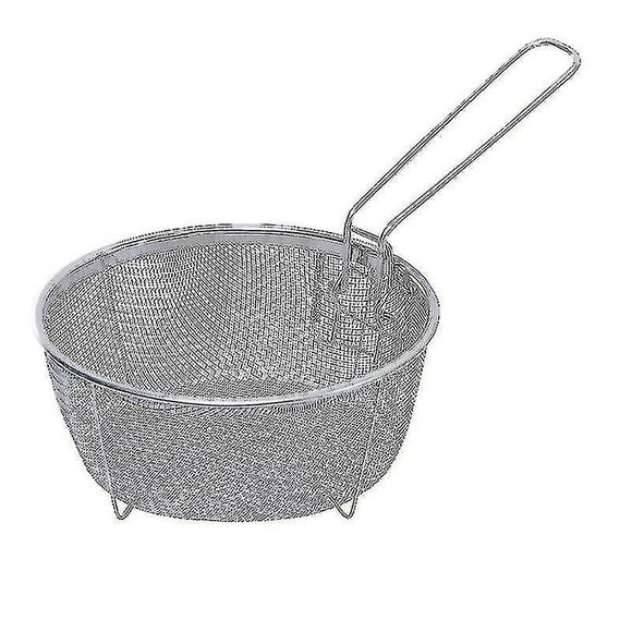 2pcs Round Deep Fryer Basket for Frying Snacks Stainless Steel Chip Serving Fry Baskets Kitchen Cooking Tool (FR)