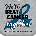thumbnail image 4 of Inktastic We'll Beat Cancer Together- Colon Cancer Awareness Boys or Girls Baby Bib, 4 of 4