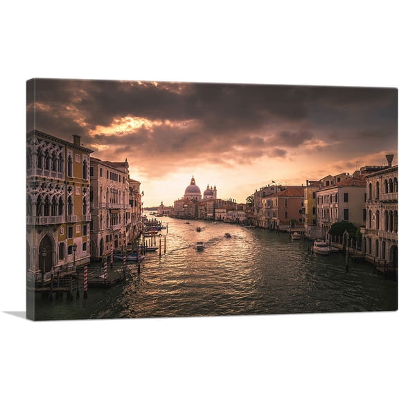 ARTCANVAS Venetian Canal Italy Canvas Art Print - Size: 40" x 26" (0.75" Deep)